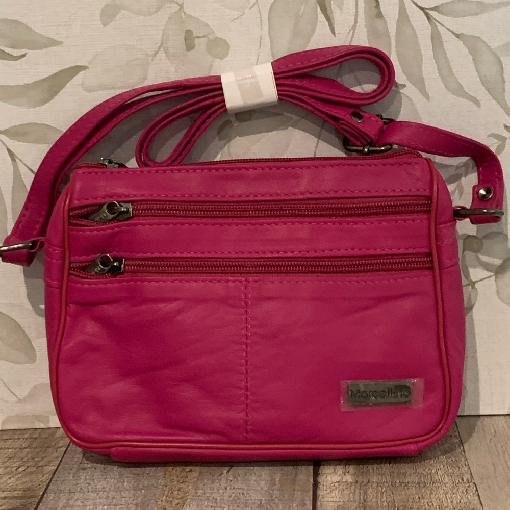 Marcellino Fuchsia Leather Crossbody